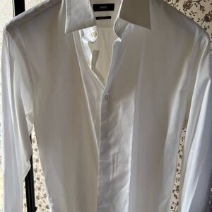 Hugo Boss White Textured Shirt - 15.5